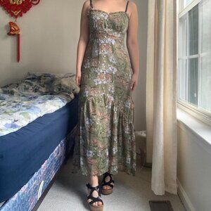 Green Floral Maxi Dress